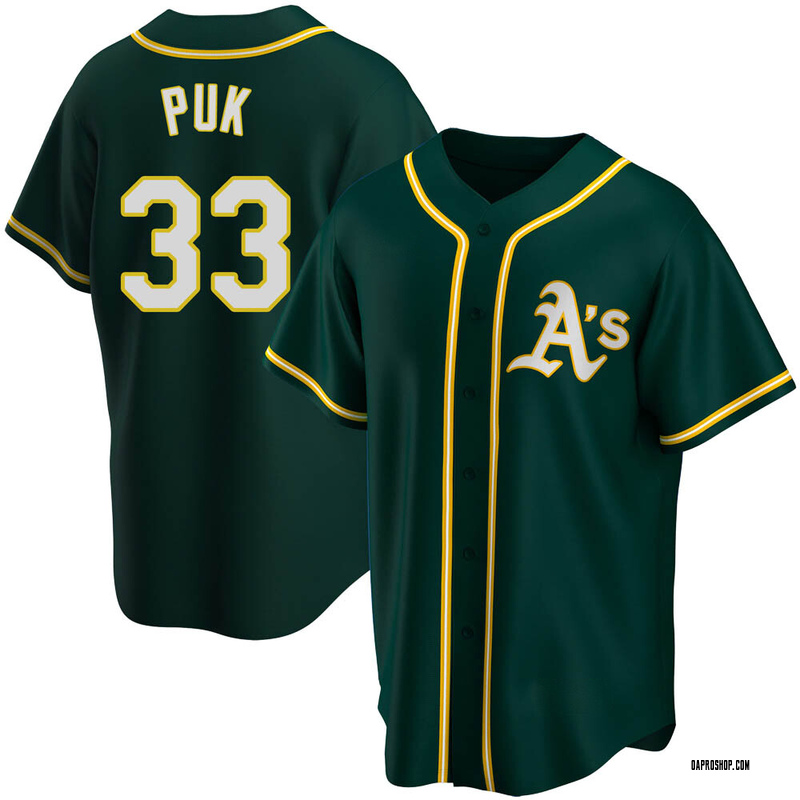 A.J. Puk Youth Oakland Athletics Alternate Jersey - Green Replica