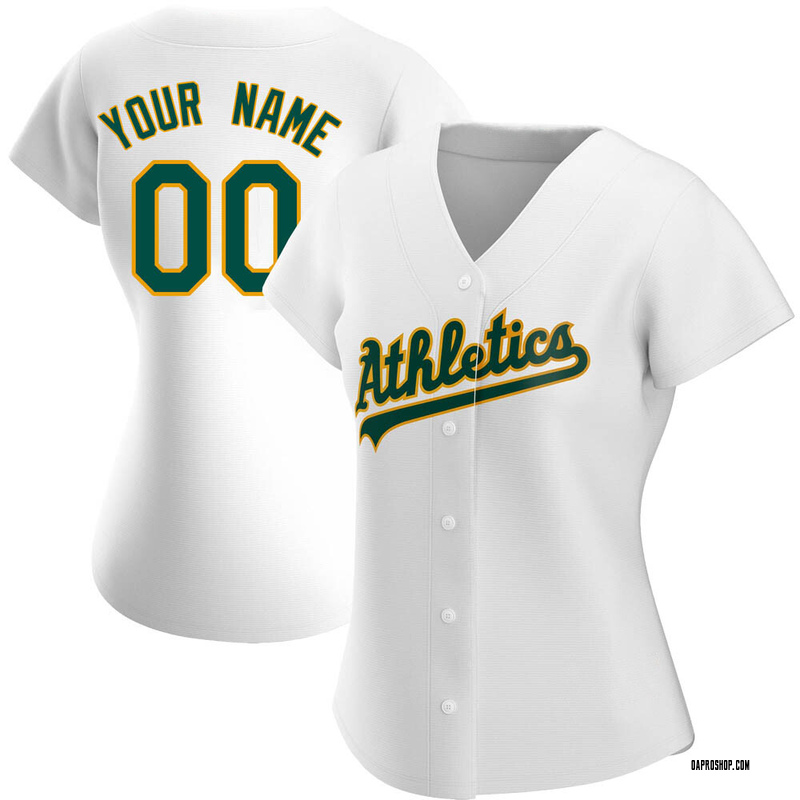 Custom Women's Oakland Athletics Home Jersey - White Replica
