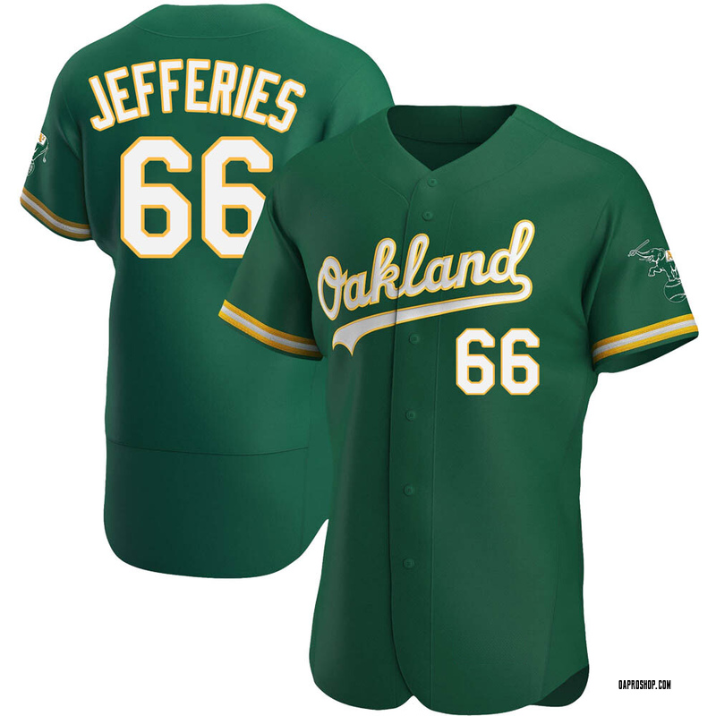 2022 Oakland Athletics Daulton Jefferies #66 Game Issued Kelly Green Jersey  44 0