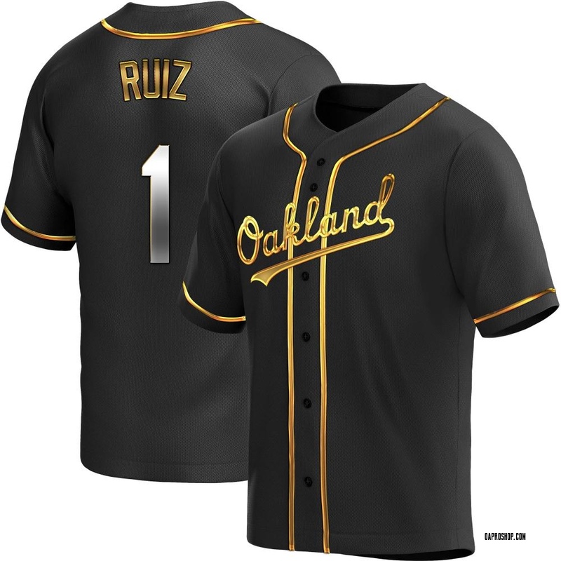 Esteury Ruiz Men's Oakland Athletics Jersey - Black/White Replica