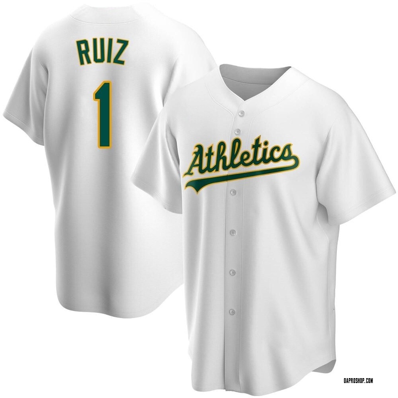 Men's Oakland Athletics Custom White Home Jersey - Replica