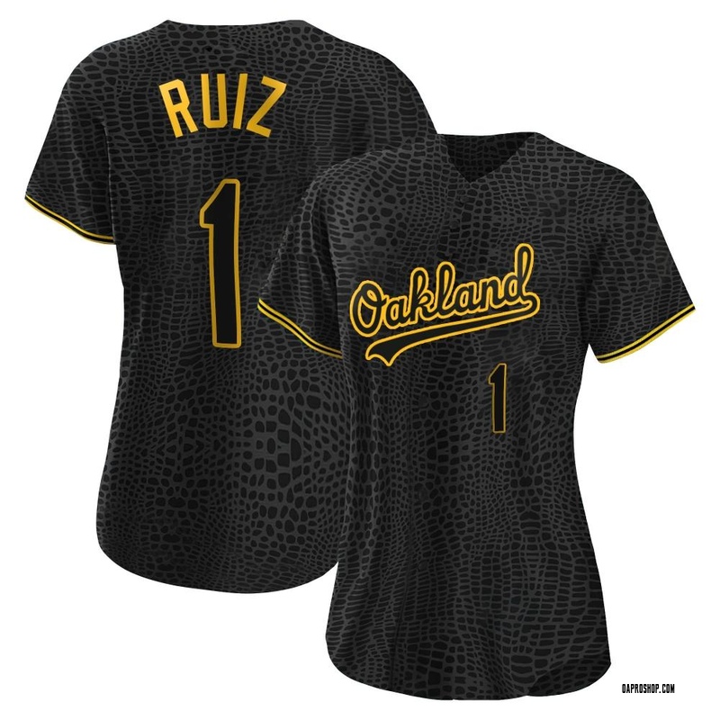 Esteury Ruiz Oakland Athletics Women's Black Roster Name & Number