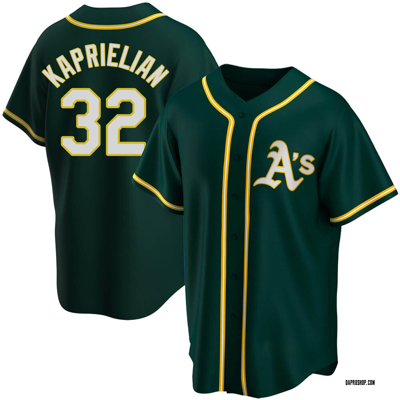 2019 Oakland A's Athletics James Kaprielian # Game Issued Grey