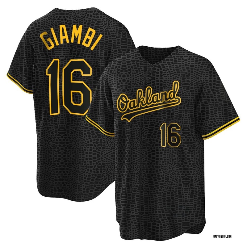 Men's Oakland Athletics Jason Giambi Black Pitch Fashion Jersey