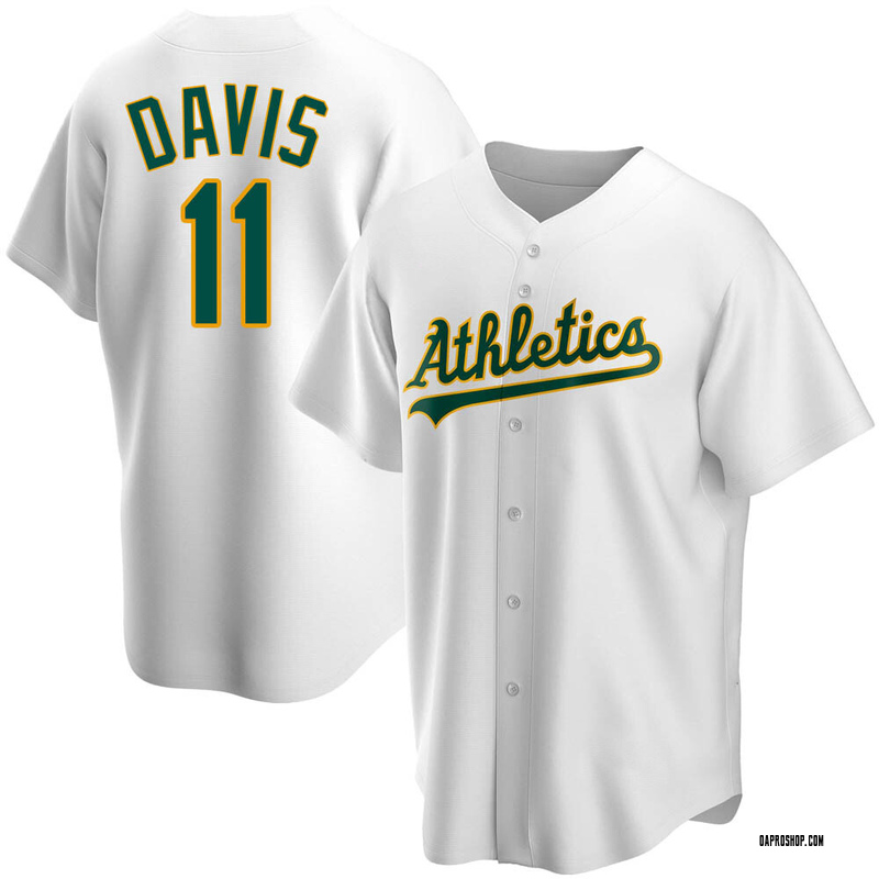 Khris Davis Men's Oakland Athletics Home Jersey - White Replica