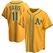 Khris Davis Youth Oakland Athletics Alternate Jersey - Gold Replica