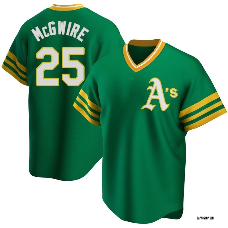 Mark McGwire Men's Oakland Athletics R Road Cooperstown Collection Jersey -  Kelly Green Replica