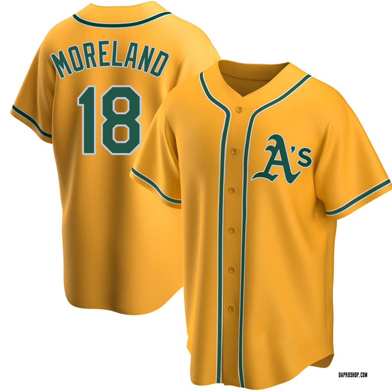 Mitch Moreland Men's Oakland Athletics Alternate Jersey - Gold Replica