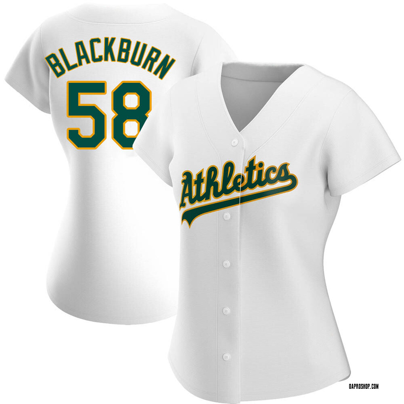 Paul Blackburn Women's Nike White Oakland Athletics Home Replica Custom Jersey Size: Medium