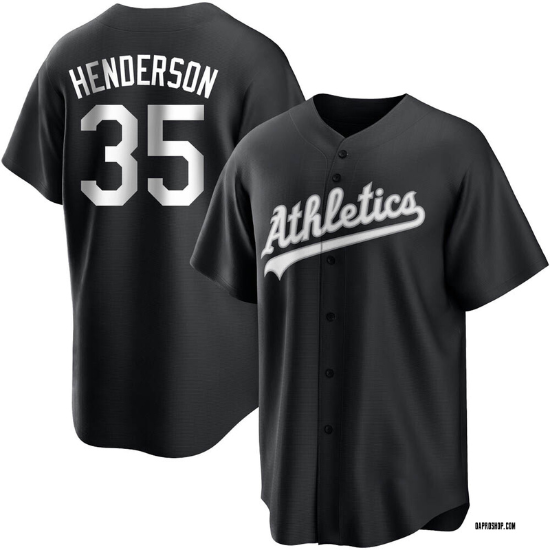 Rickey Henderson Men's Oakland Athletics Jersey - Black/White Replica