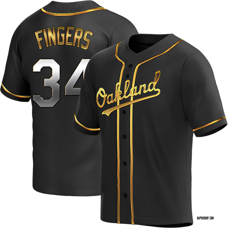 Men's Oakland Athletics Rollie Fingers Gold Throwback Jersey - Replica