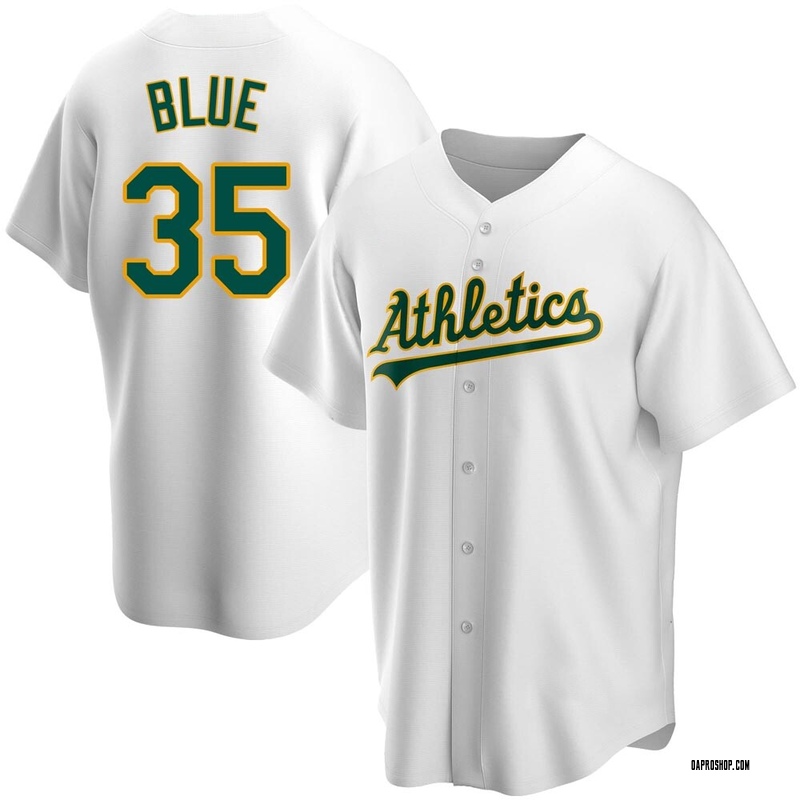 Men's Oakland Athletics Vida Blue Green R Kelly Road Cooperstown Collection  Jersey - Replica